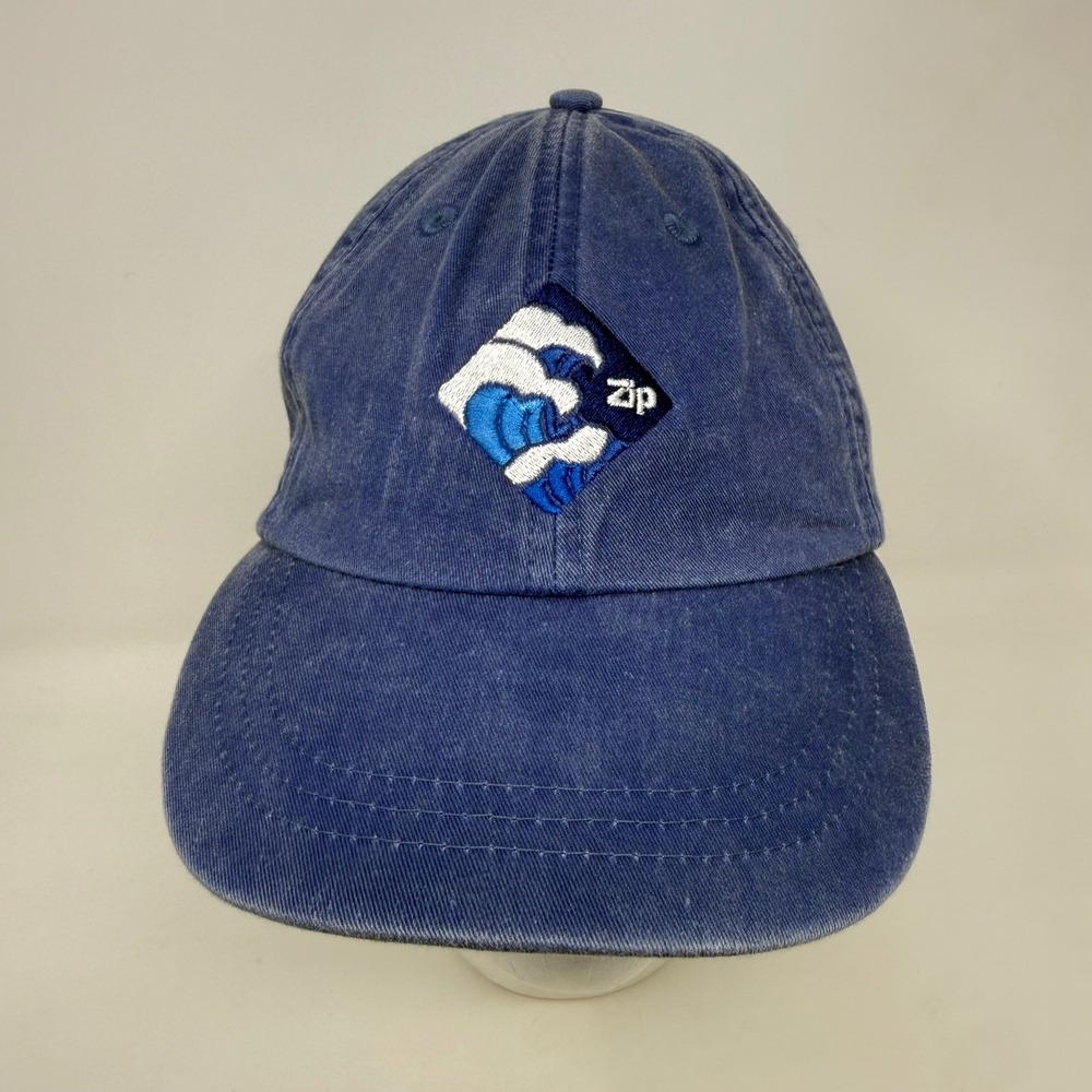 Adams Royal Blue Wave Zip Graphic Baseball Cap Adjustable Leather Strap LP101